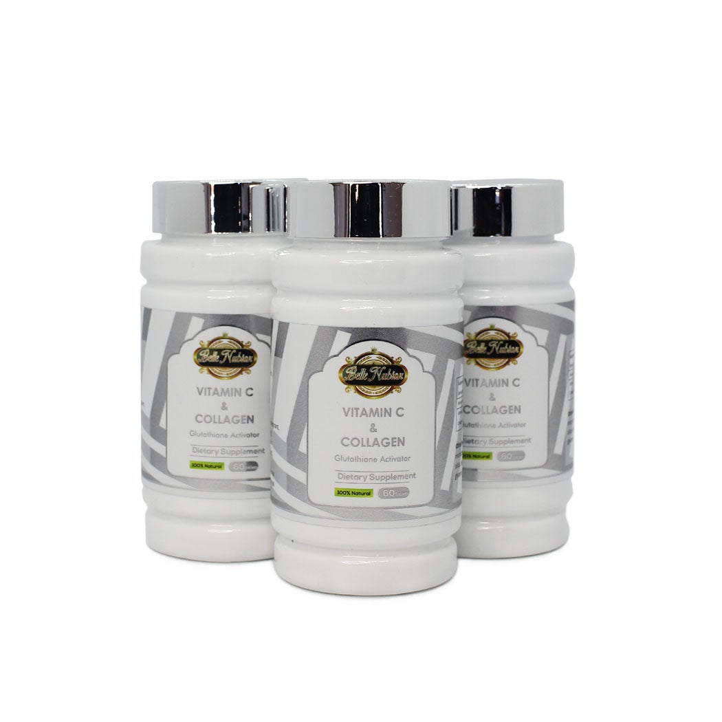 belle nubian glutathione ULTIMATE ORGANIC VITAMIN C& COLLAGEN - 3 BOTTLES