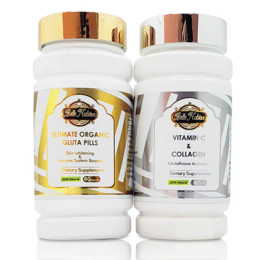 ULTIMATE ORGANIC PILLS + VITAMIN C & COLLAGEN. (the most lightening set)