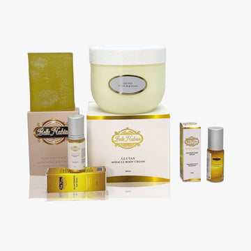 GLUTAX MIRACLE BODY CREAM WITH 2 BELLE NUBIAN SERUM +1 COLLAGEN AND HONEY SOAP